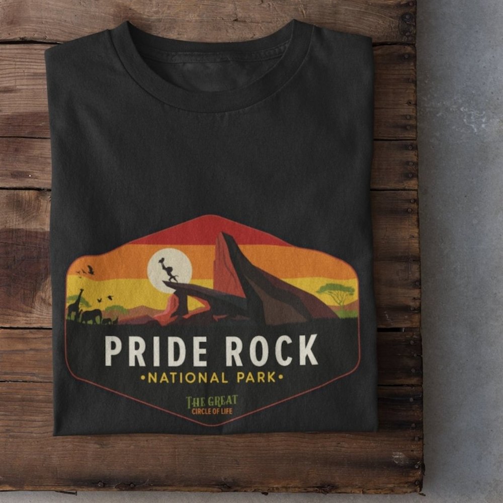 LION KING DISNEY T SHIRT PRIDE NATIONAL PARK ADULT SIZE BLACK GRAPHIC TEE